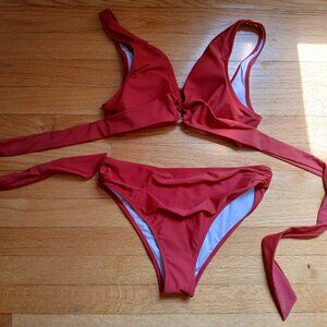 Burnt Orange O-Ring Bikini Set – Cupshe Size Medium